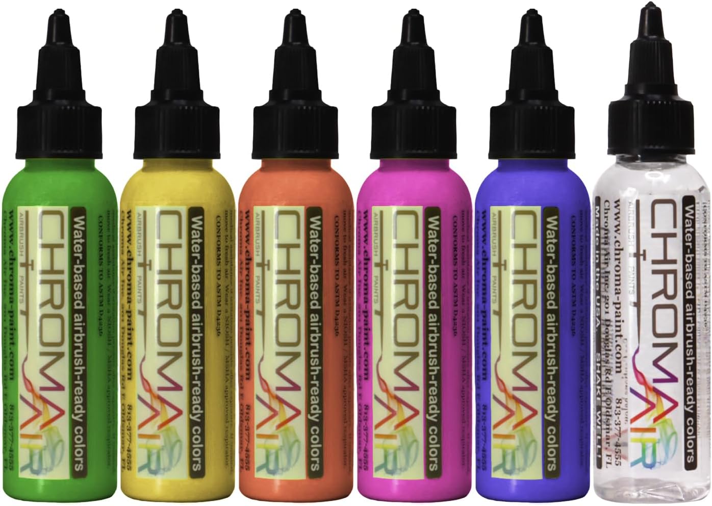 ChromaAir Paints Fluorescent Sampler Set 60ml